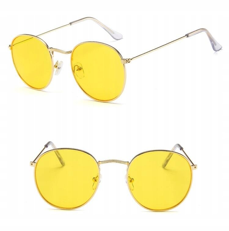 Żółte Okulary rozjaśniające LENONKI Unisex złote