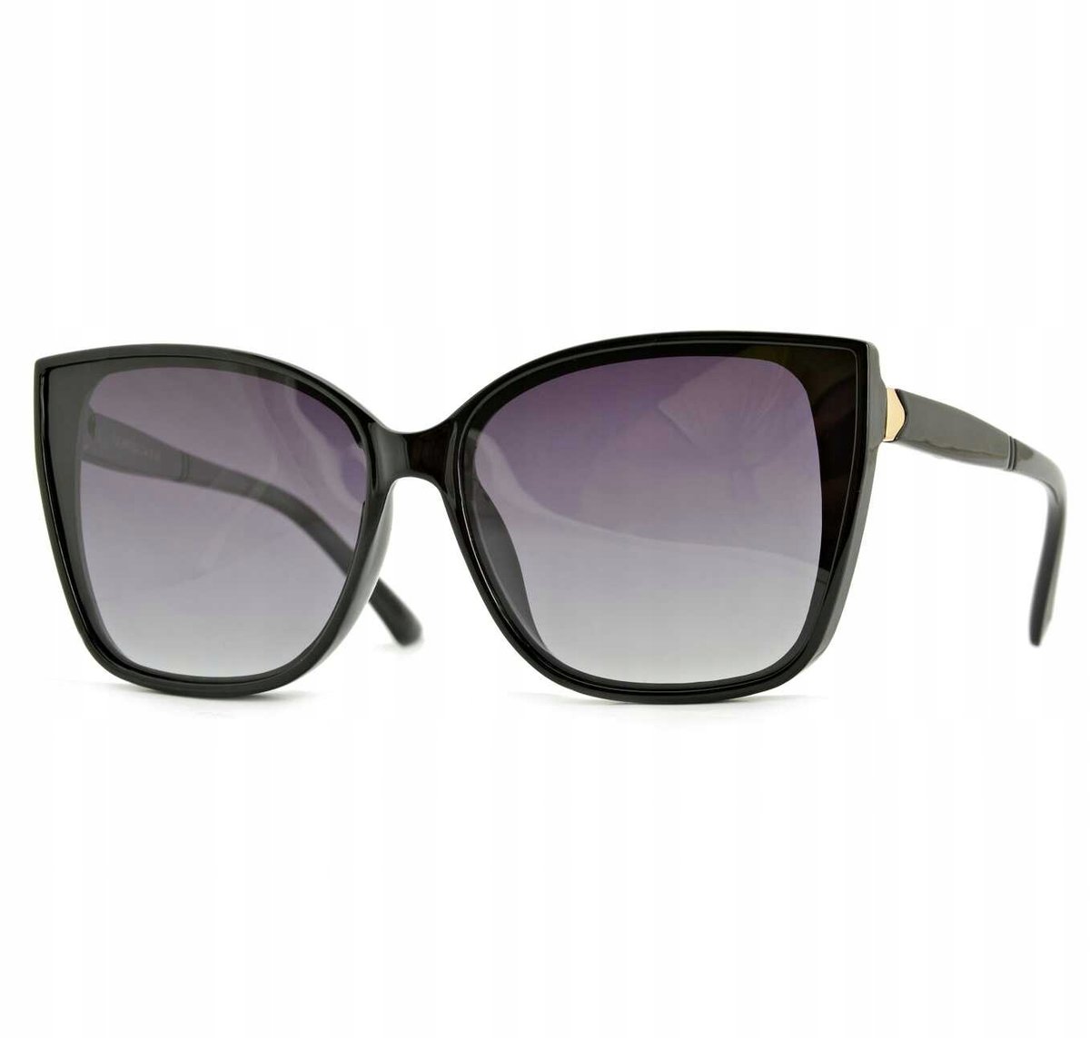 Czarne DAMSKIE Okulary POLARYZACYJNE Kocie Oczy