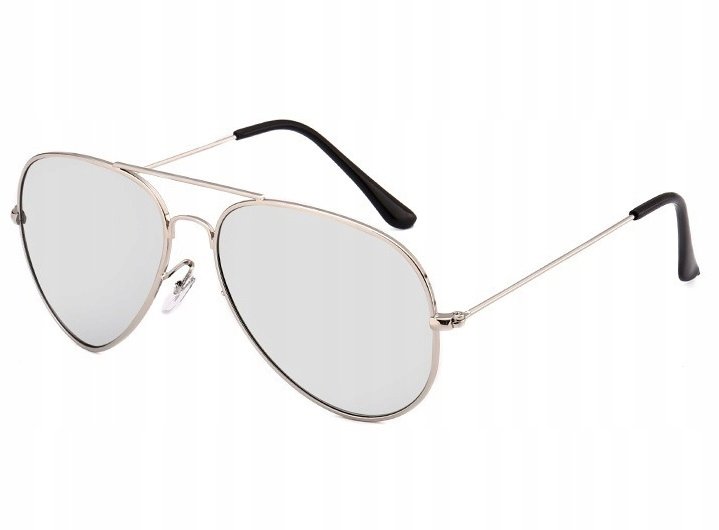 SREBRNE Aviatory Pilotki Męskie Damskie LUSTRZANKI