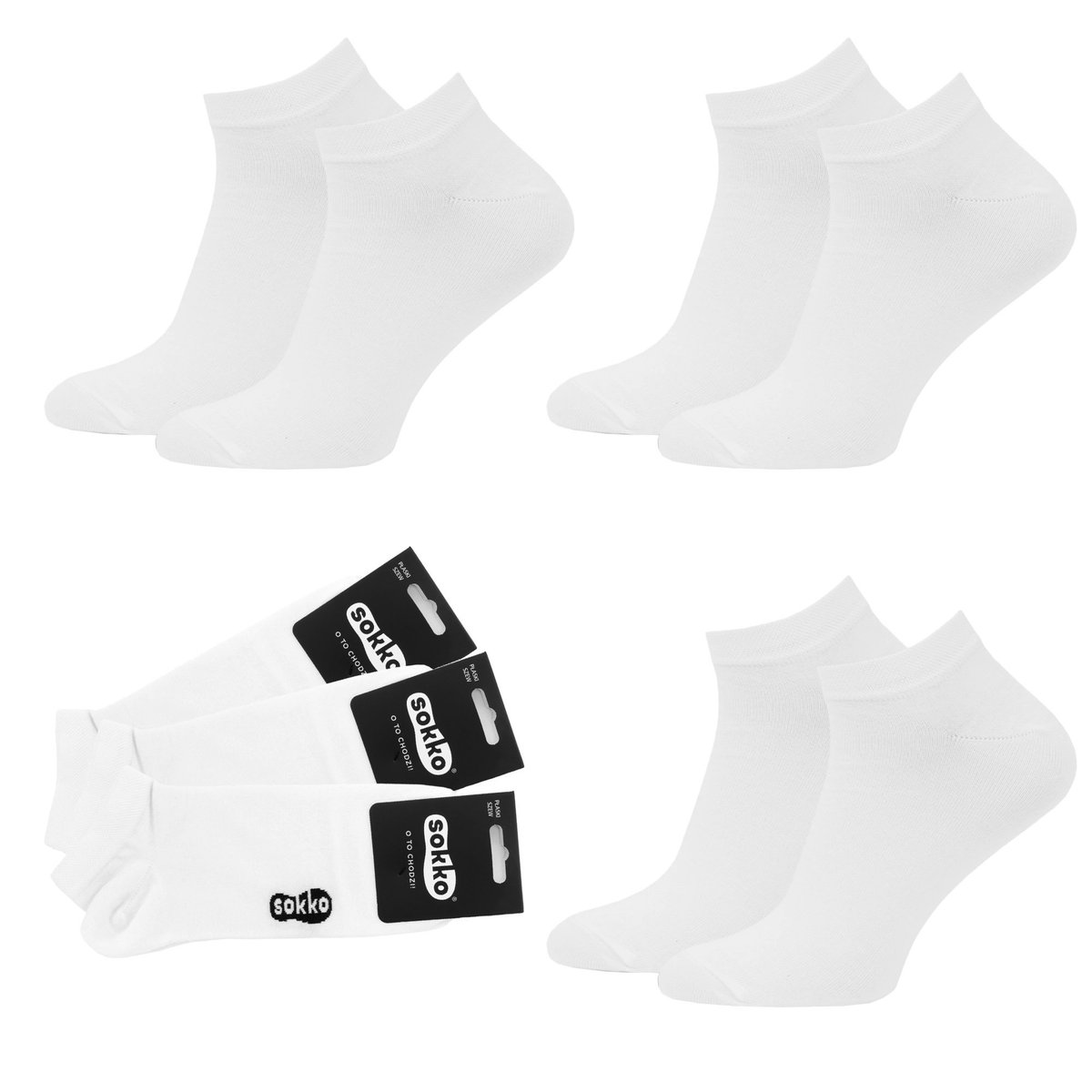 3X SOKKO STOPKI DAMSKIE Z BAMBUSA NISKIE BAMBUSOWE 36-38 - SD3-S61-BIA-36-38