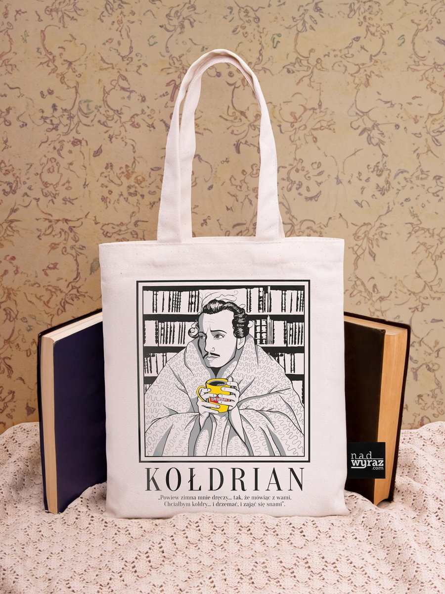 Torba na książki, KOŁDRIAN, bawełniana, ecru