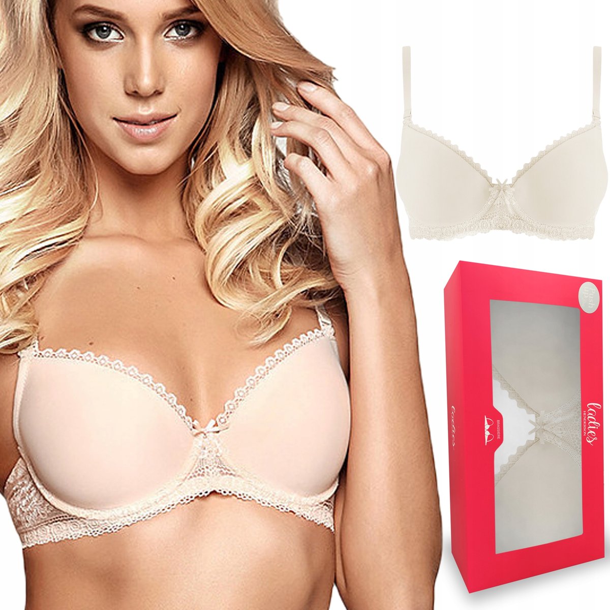Henderson Kassidy, Biustonosz Push Up, Beżowy, 75E