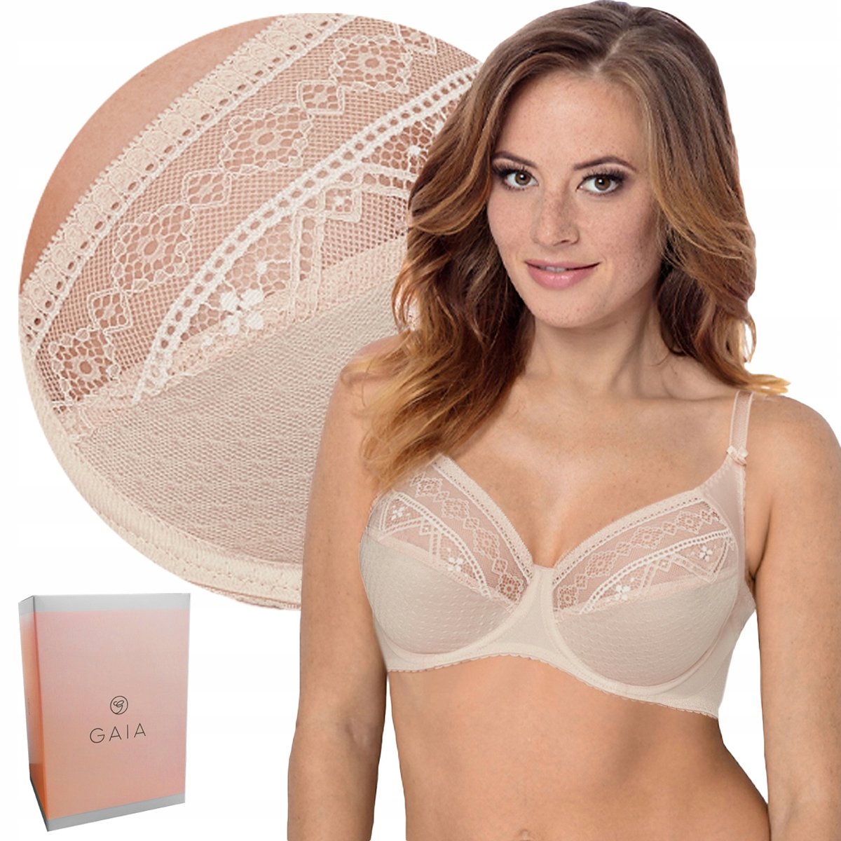 Gaia Nancy 059 , Biustonosz Soft , Beżowy , 90B