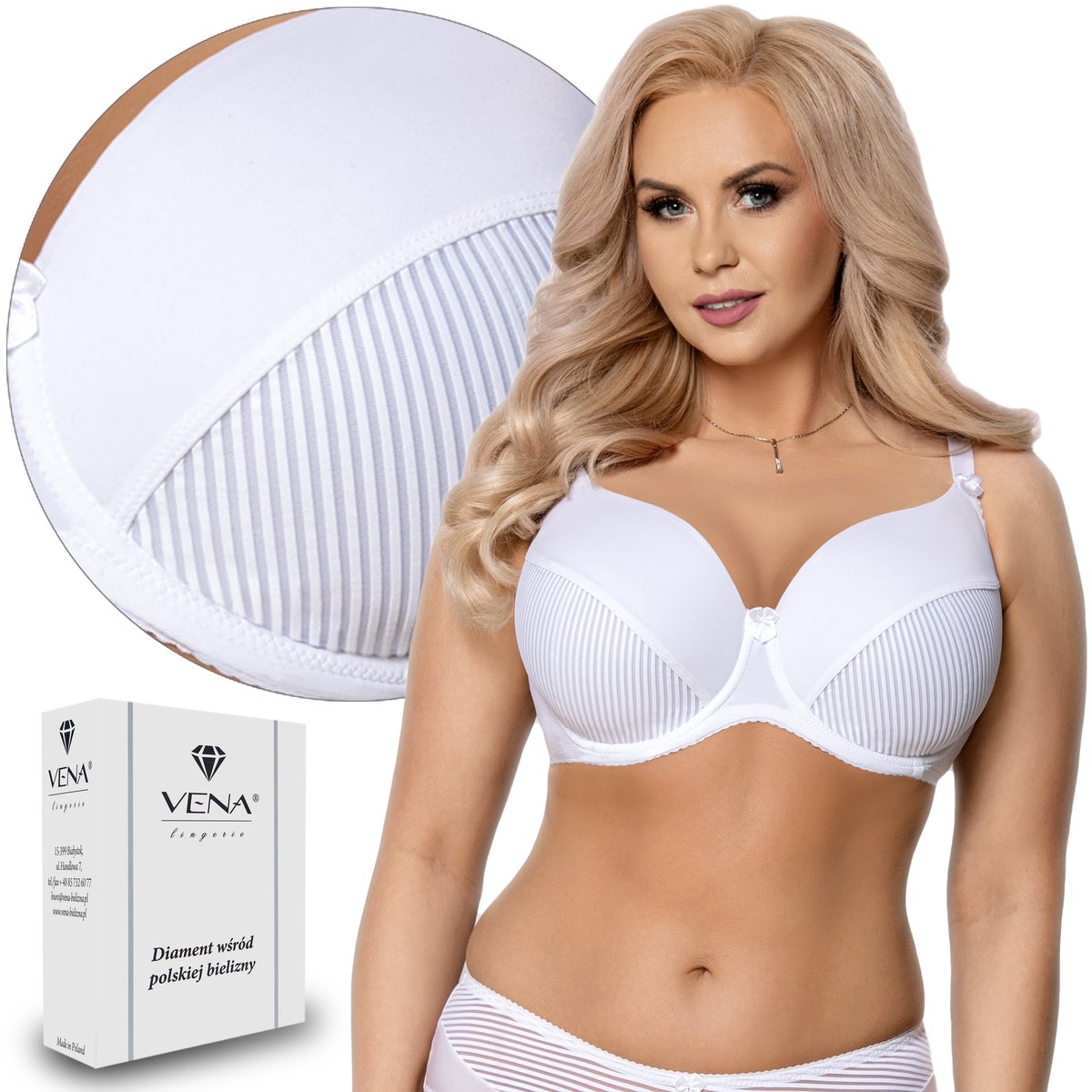 Biustonosz Maxi, Vena Vb-11, Fullcup , Biały , 70J