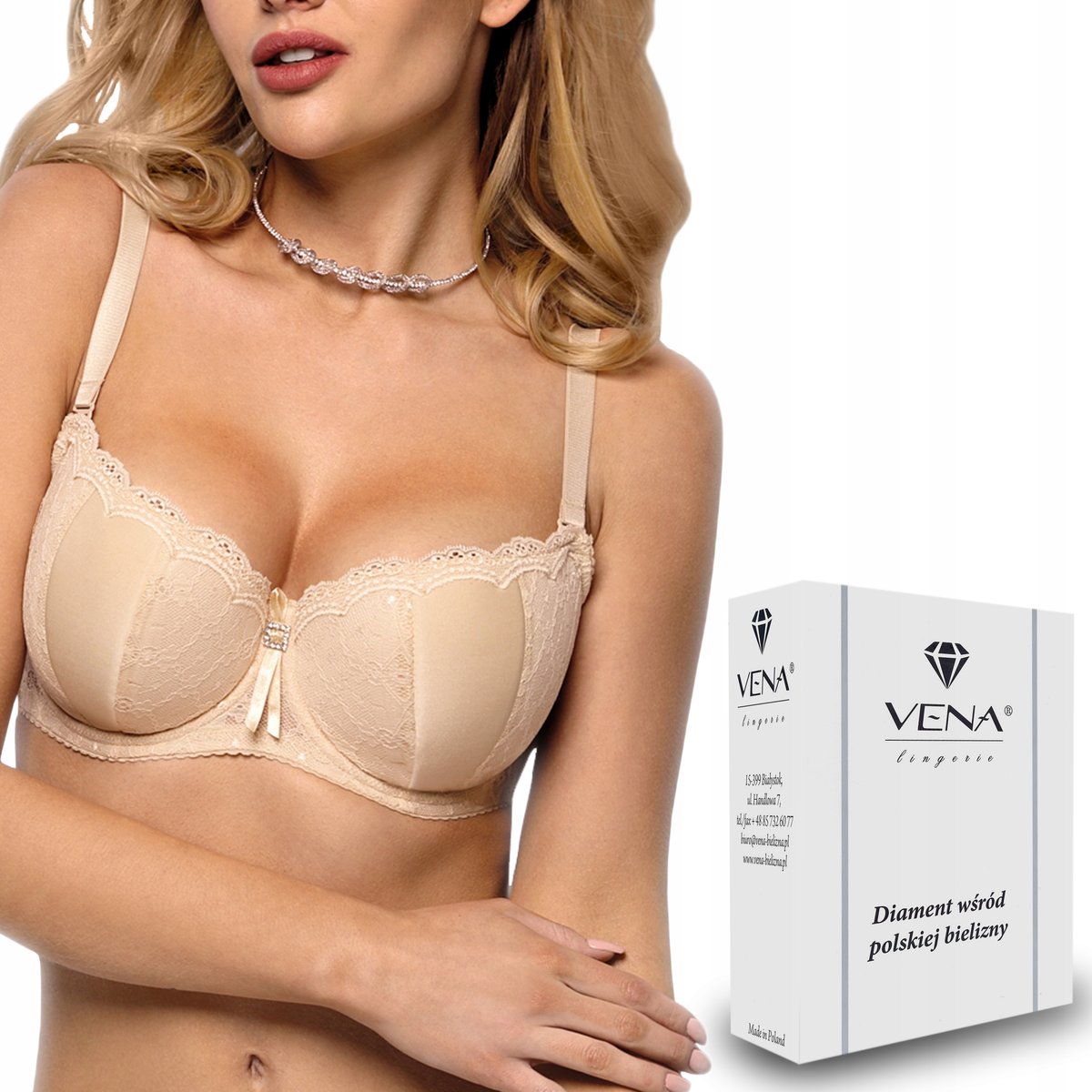 Biustonosz Typu Balkonetka Vena Vb-118 Beżowy, 75C