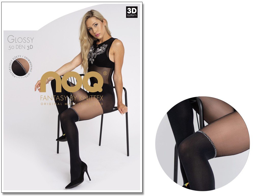 Rajstopy Damskie Jak Pończochy Z Dżetami Nero 2