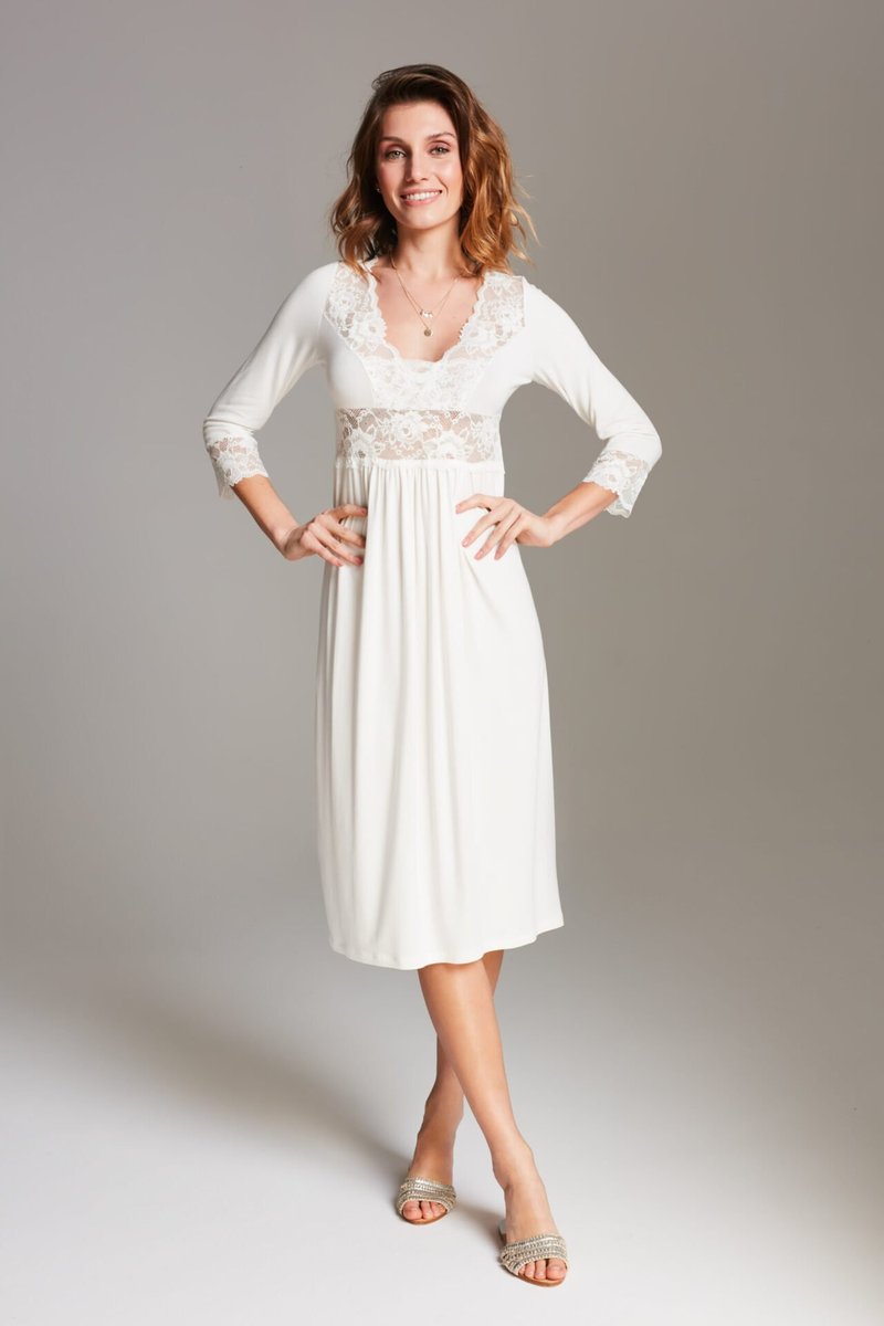 KOSZULA NOCNA midi 01 - krem XL