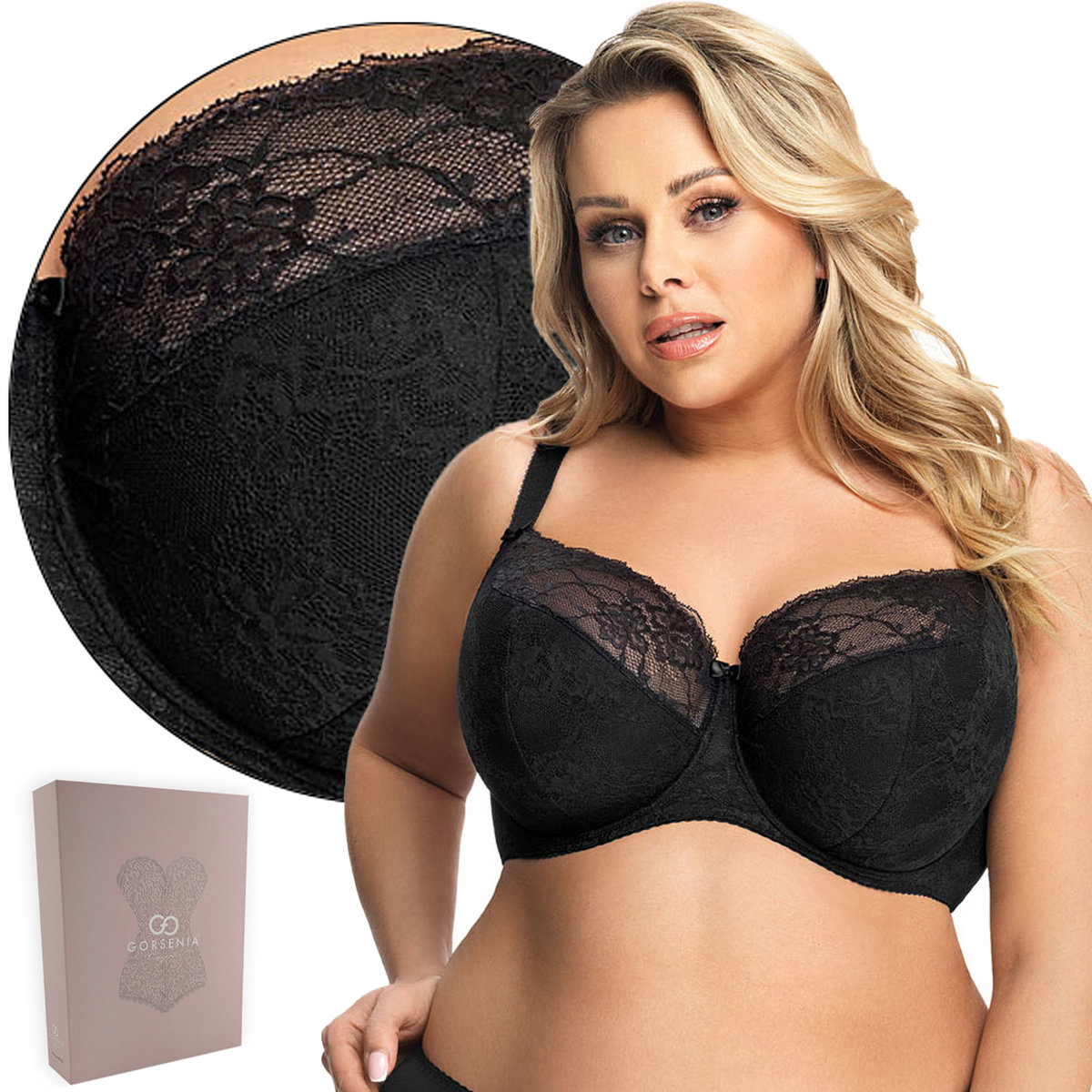 Biustonosz Gorsenia K357 Blanca, Czarny, 75C