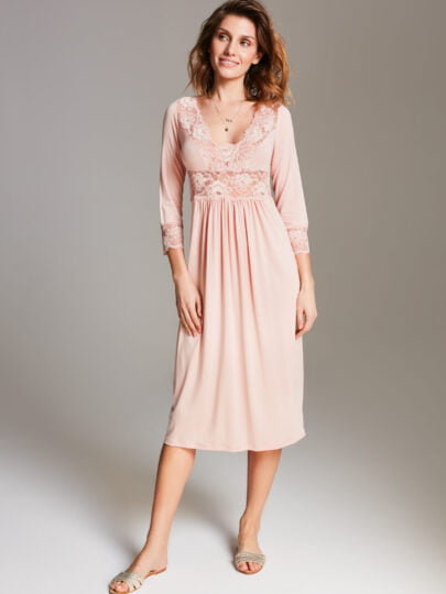 KOSZULA NOCNA midi 64 - brudny róż XL