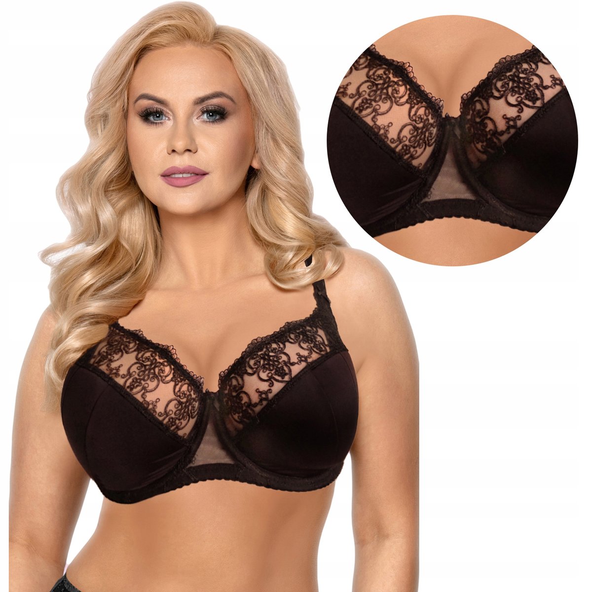 Biustonosz Półusztywniany Vena Vb-355, Czarny, 75G