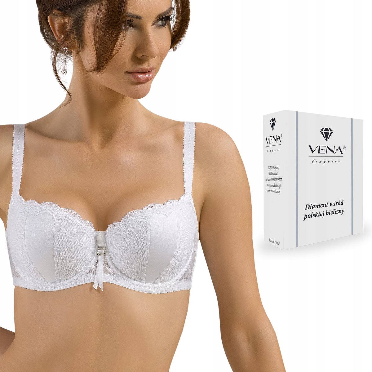 Biustonosz Typu Balkonetka Vena Vb-118 Biały, 80G