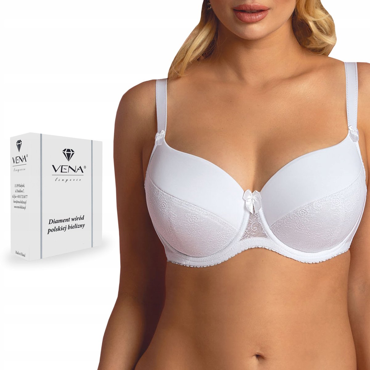 Usztywniany Biustonosz Vena Vb-231 Full Cup Biały