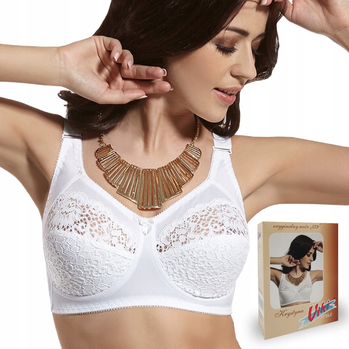 Biustonosz Viki 579 Krystyna Biały , 95C