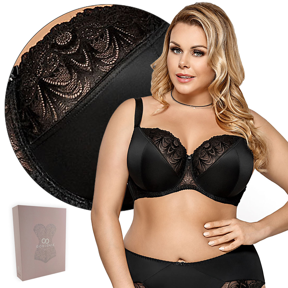 Biustonosz Gorsenia K425 Casablanca, Czarny, 70E