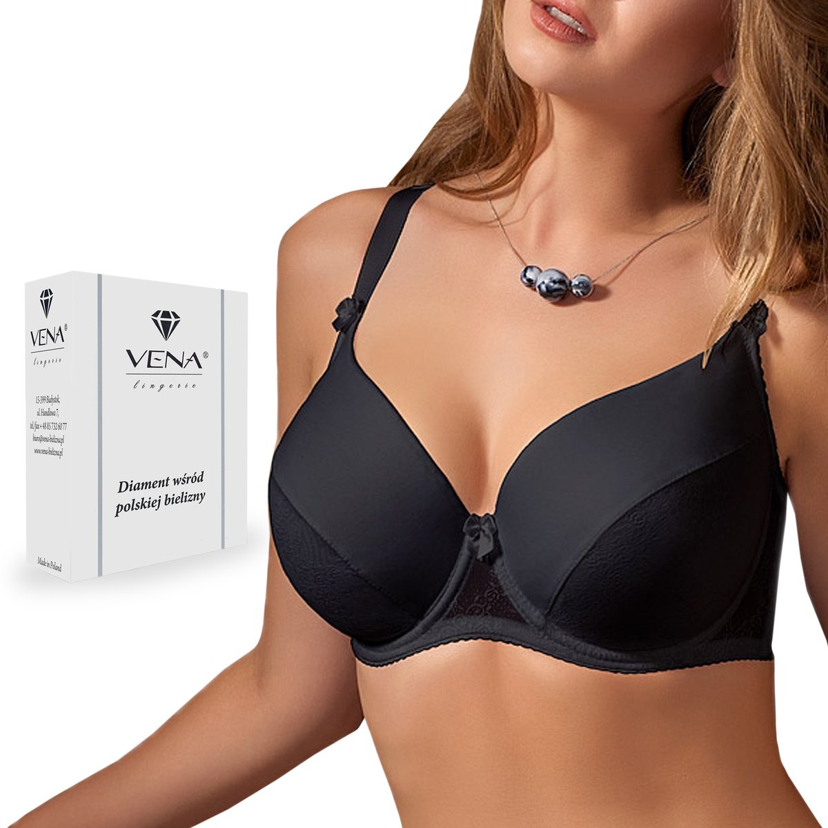 Vena Vb-231, Biustonosz Full Cup, Czarny, 95C