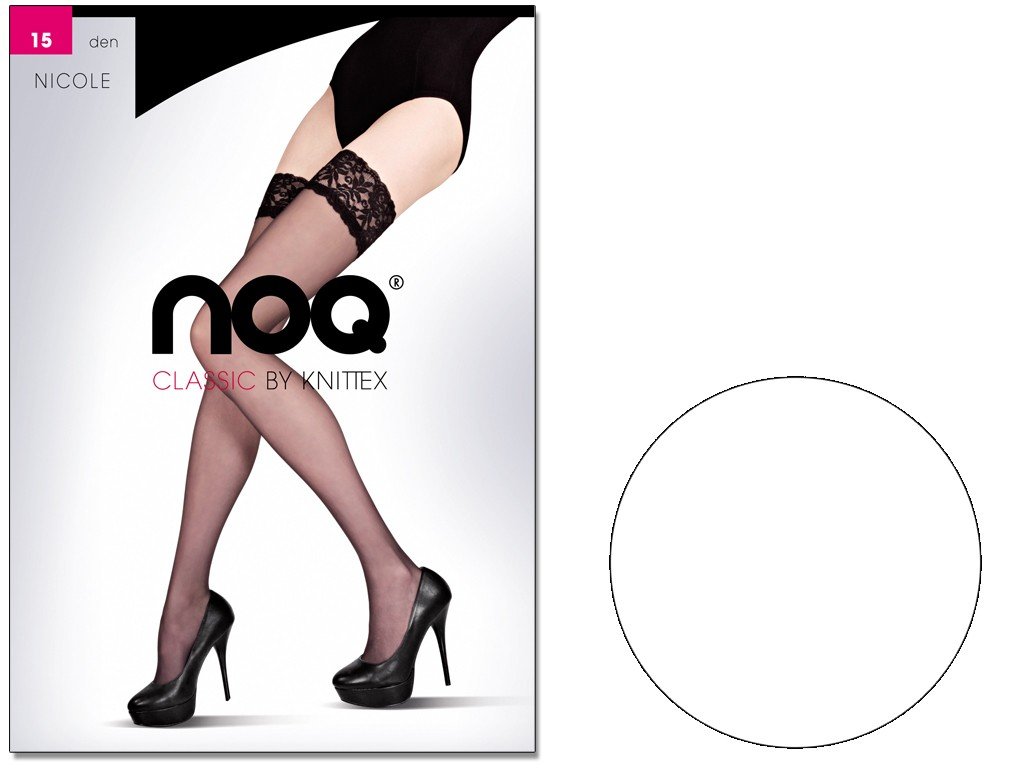 Pończochy Samonośne Gładkie Nicole 15 Den Bianco 3