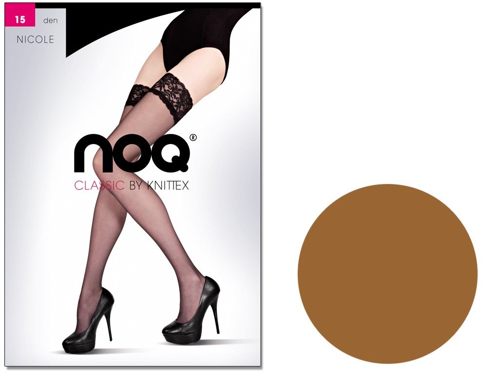 Pończochy Samonośne Gładkie Nicole 15 Den Safari 2