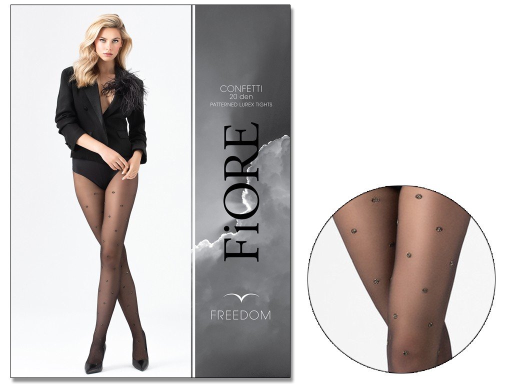 Czarne Rajstopy W Małe Kropki Złoto Czarne Black Gold 3