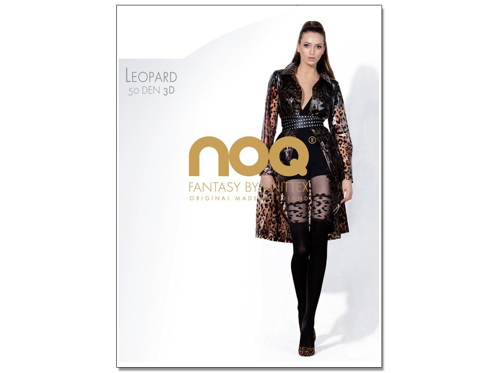 Rajstopy Imitujące Pończochy Leopard Nero 2