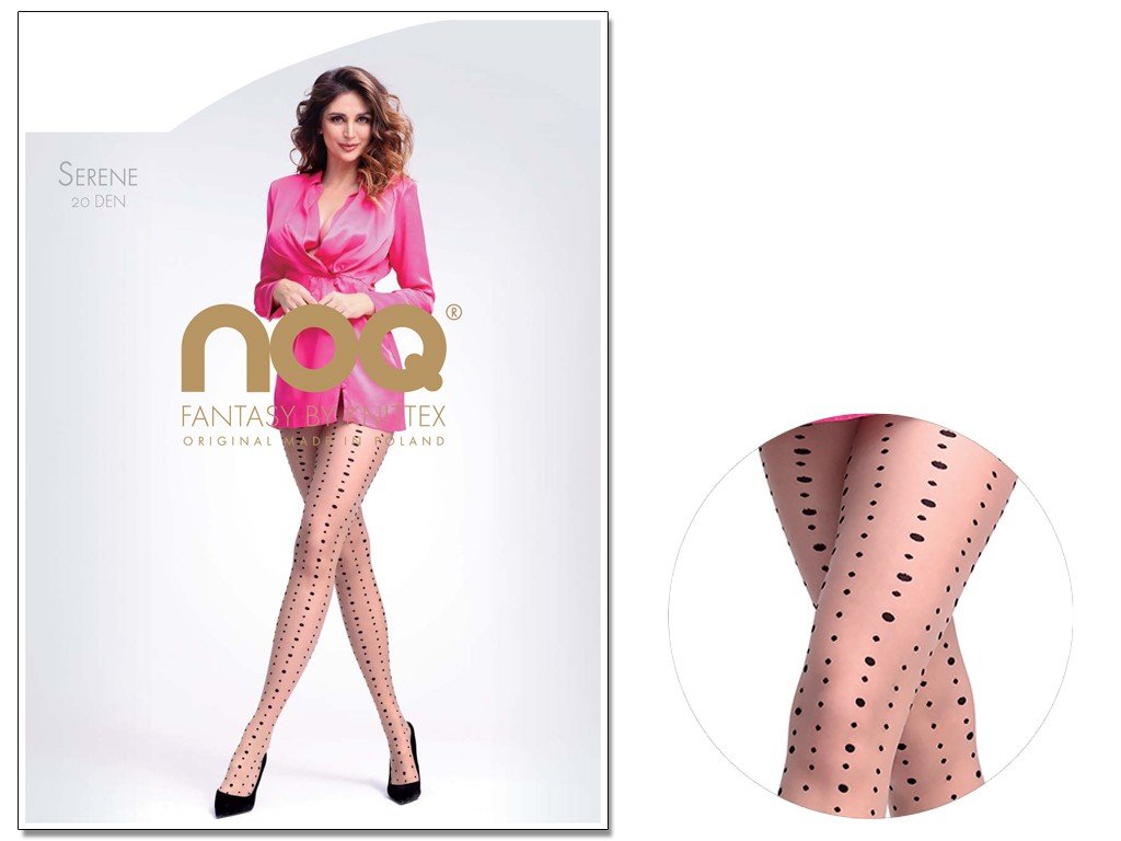 Rajstopy Damskie W Kropki Wzorzyste 20 Den Natural Nero 3