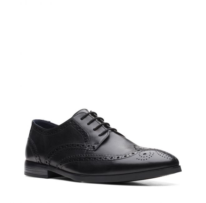 Clarks Bradish Limit [Black Leather] - Rozmiar 43