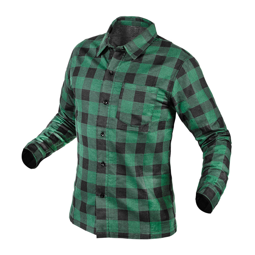 NEO Koszula flanelowa, zielona, rozmiar M 81-546-M