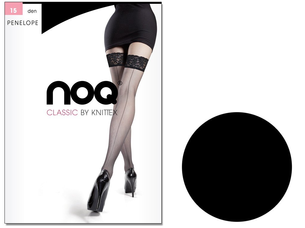 Pończochy Samonośne Ze Szwem Penelope 15 Den Nero 2