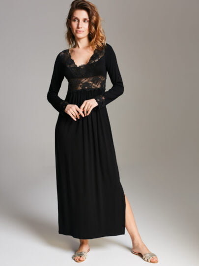 KOSZULA NOCNA MAXI S002 02 - czarny 3XL