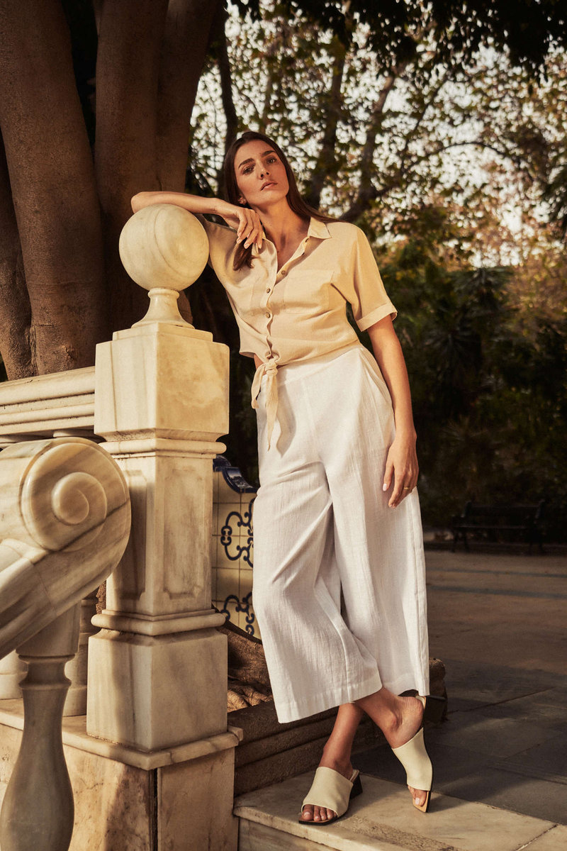 Bawełniane spodnie kuloty-XS