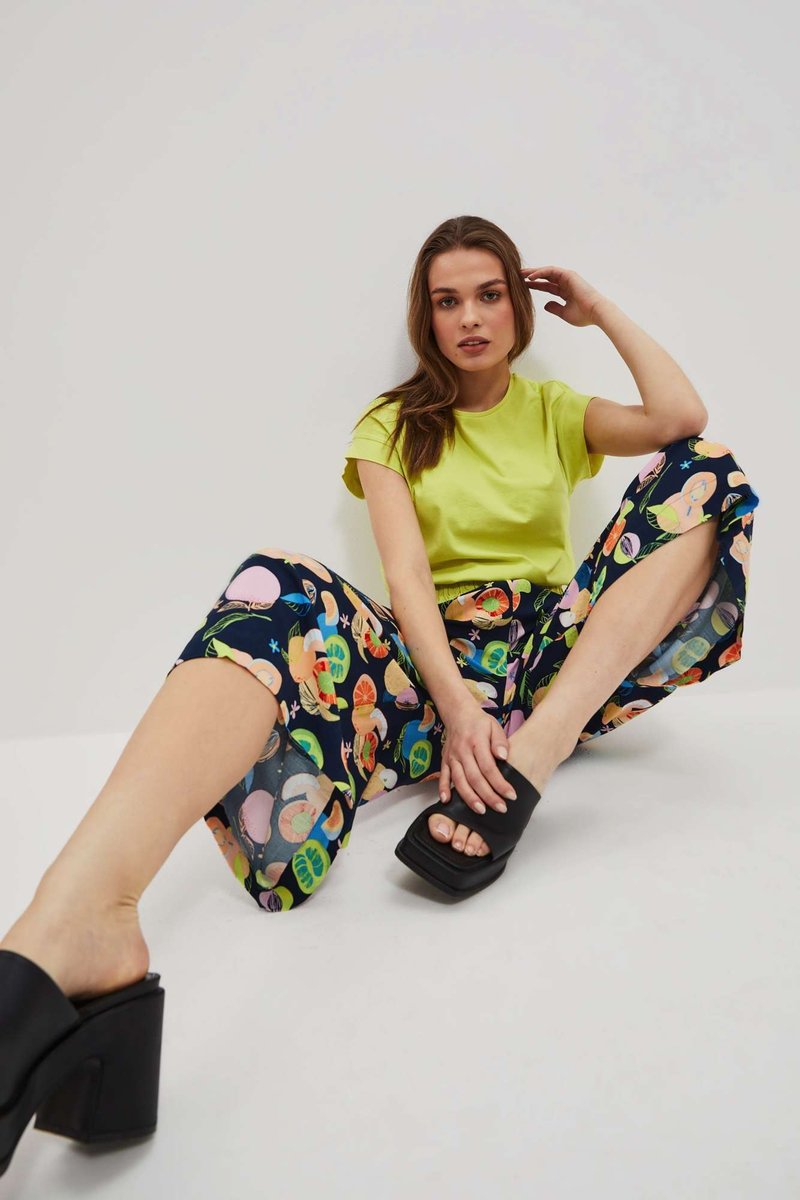 Wzorzyste spodnie kuloty-XS