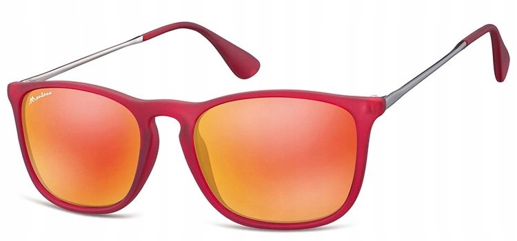 NERDY okulary damskie męskie UV 400 Czerwone Mat