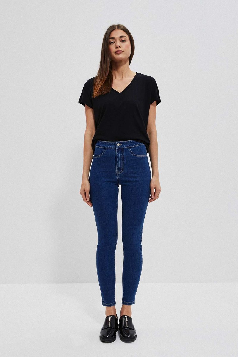 Jeansy z wysokim stanem-XS