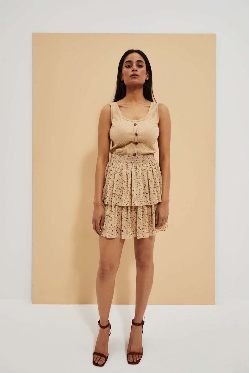 Spódnica mini z falbanami-S