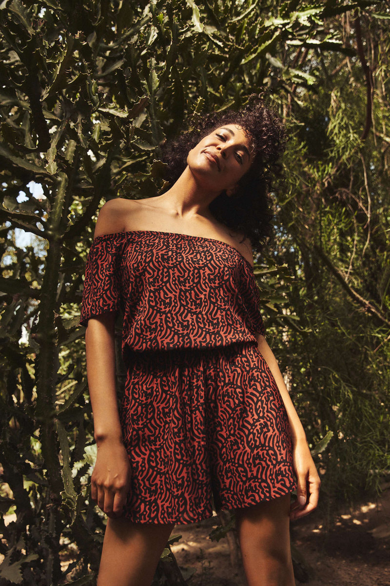 Krótki kombinezon z wiskozy-XS