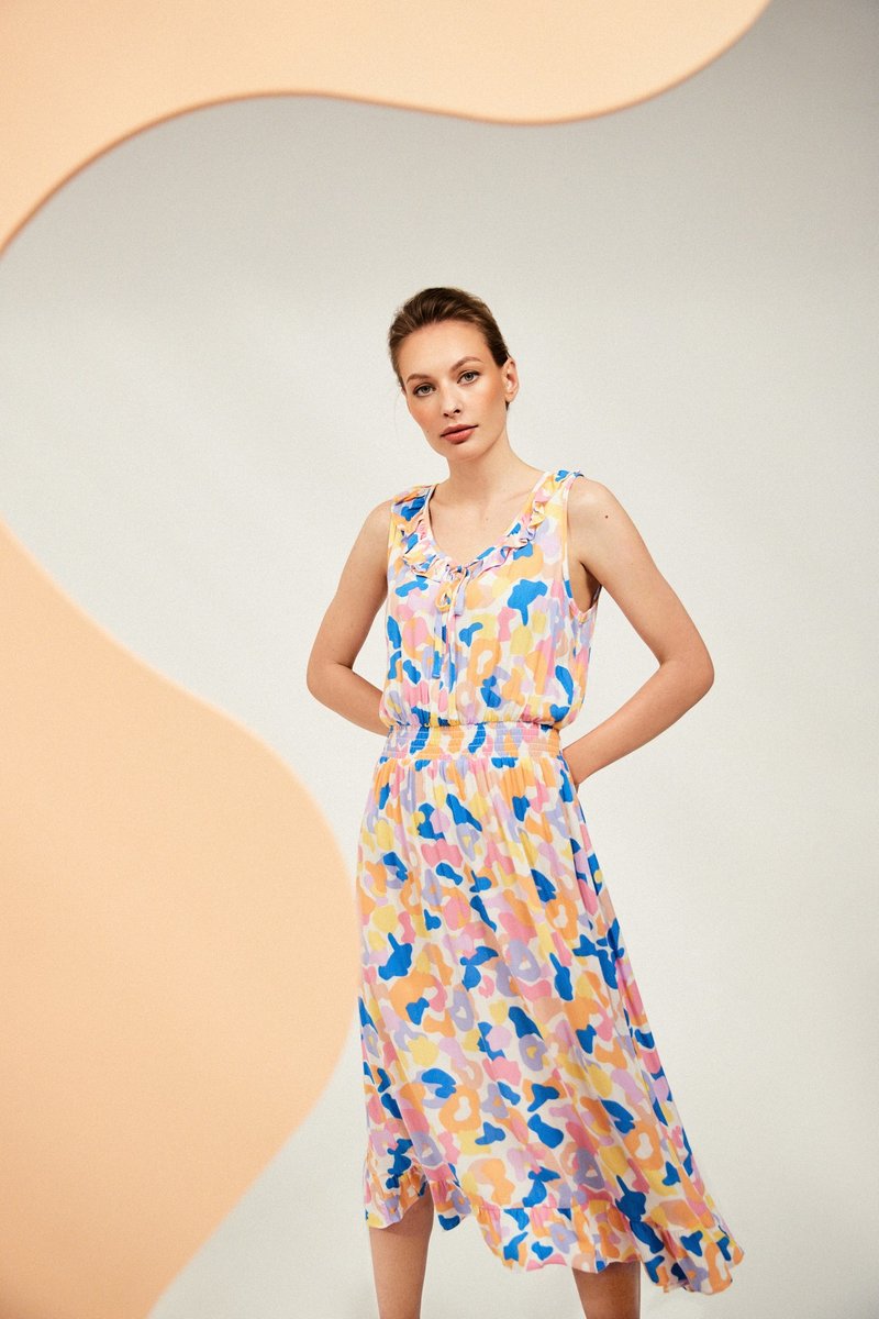 Wiskozowa sukienka midi-XS