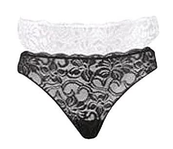 Figi Damskie 2-Pack Pierre Cardin Czarne/Białe S Koronka