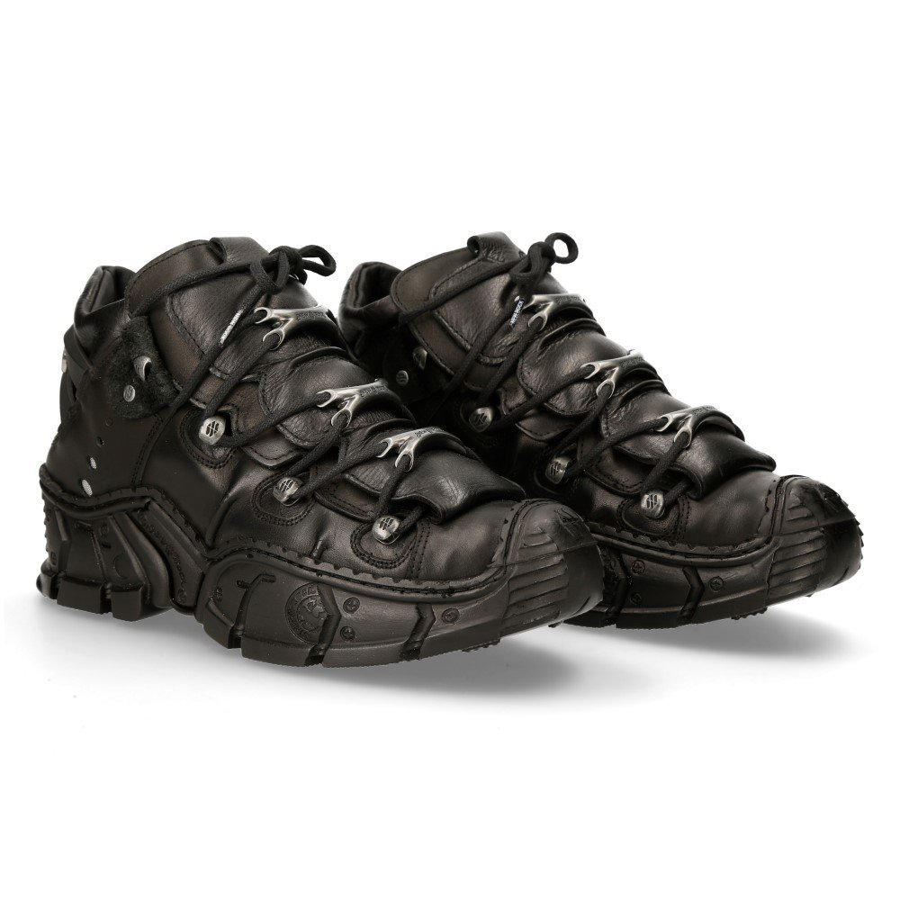 Buty New Rock Itali Negro, Nomada Negro, Impact Negro Pin Trasero [M-Impact016-C14]-45