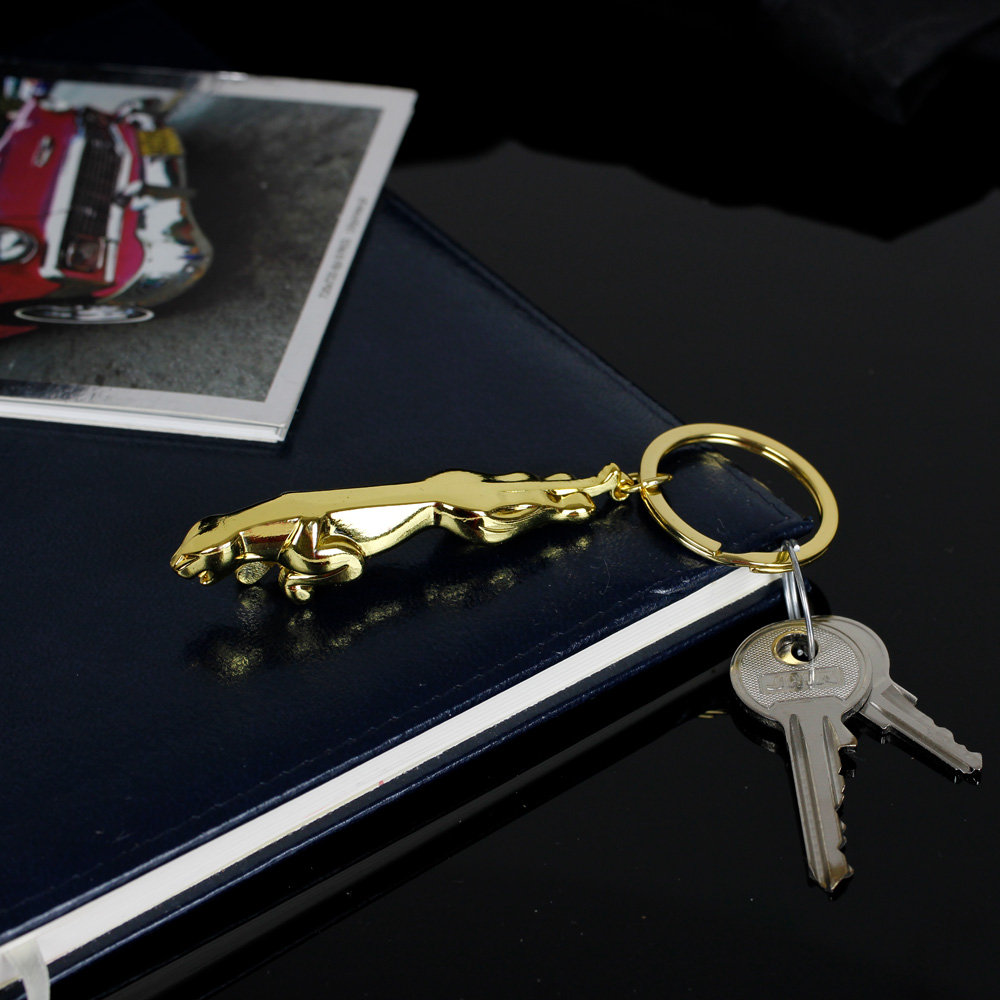 Brelok Do Kluczy Złoty Jaguar Metalowy