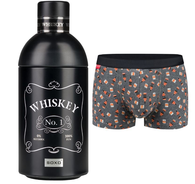 Bokserki męskie w butelce Whiskey Prezent SOXO rozm XL