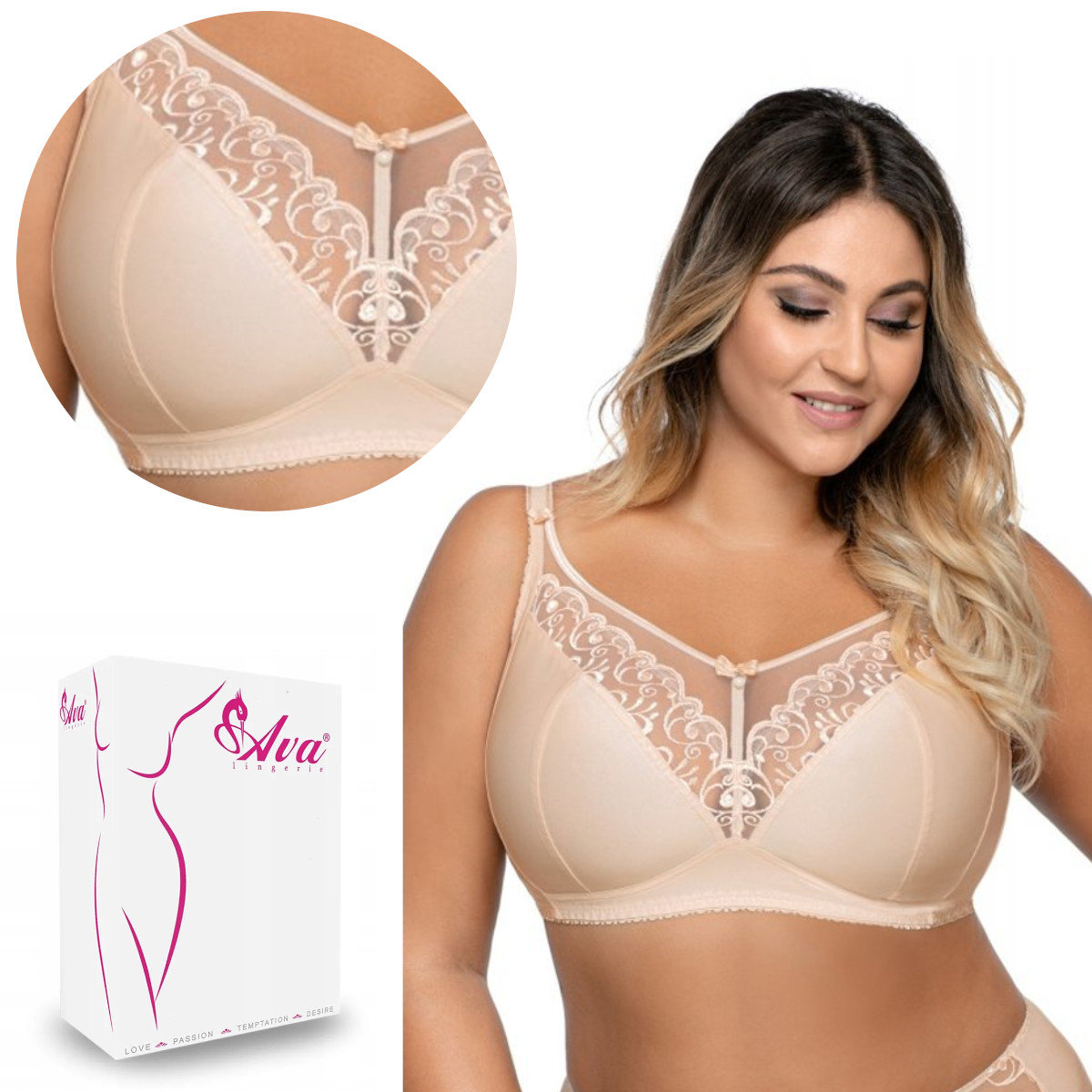 Biustonosz Soft AV 1691/1 miękki beżowy  80B