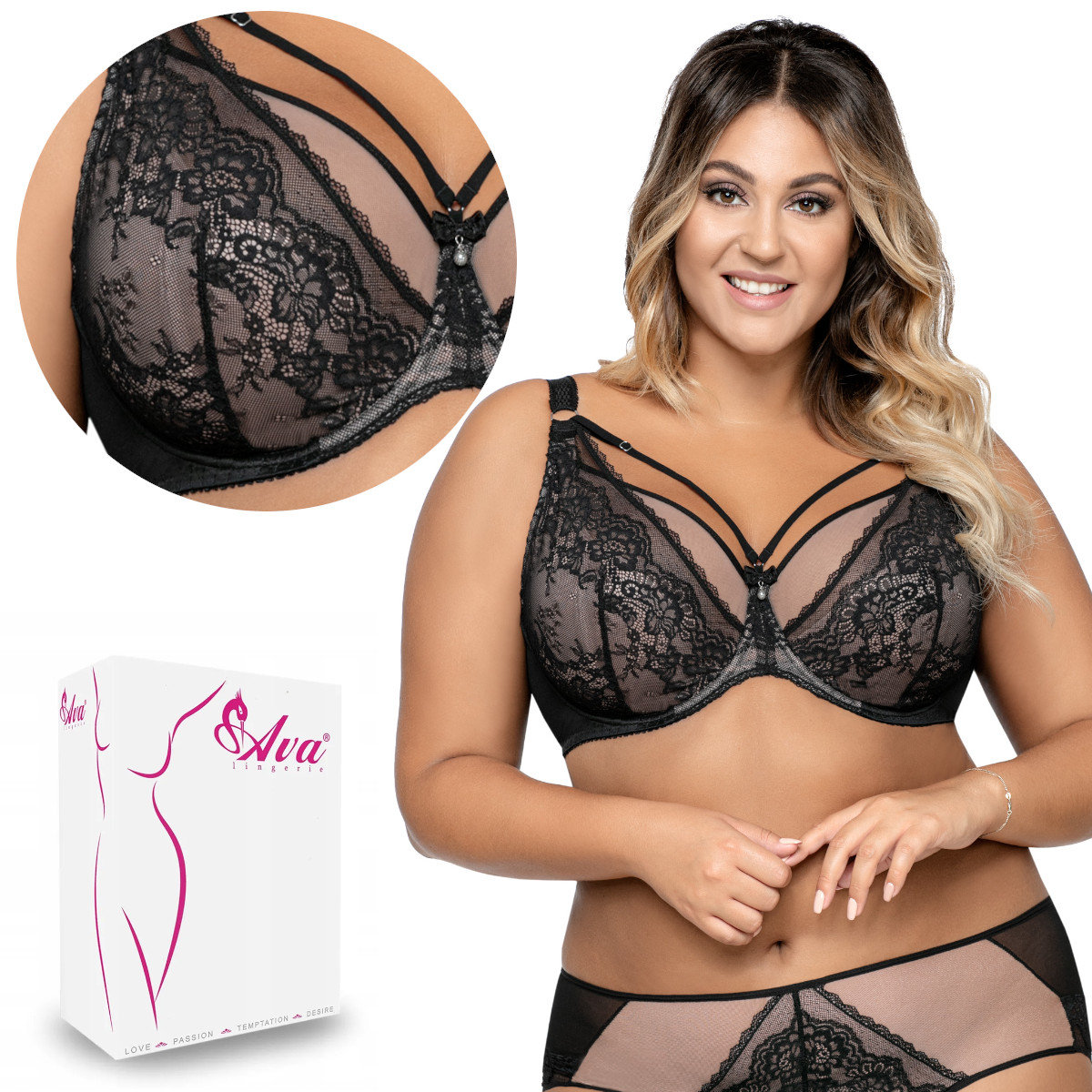 Biustonosz Soft AV 1824 miękki czarny  65F