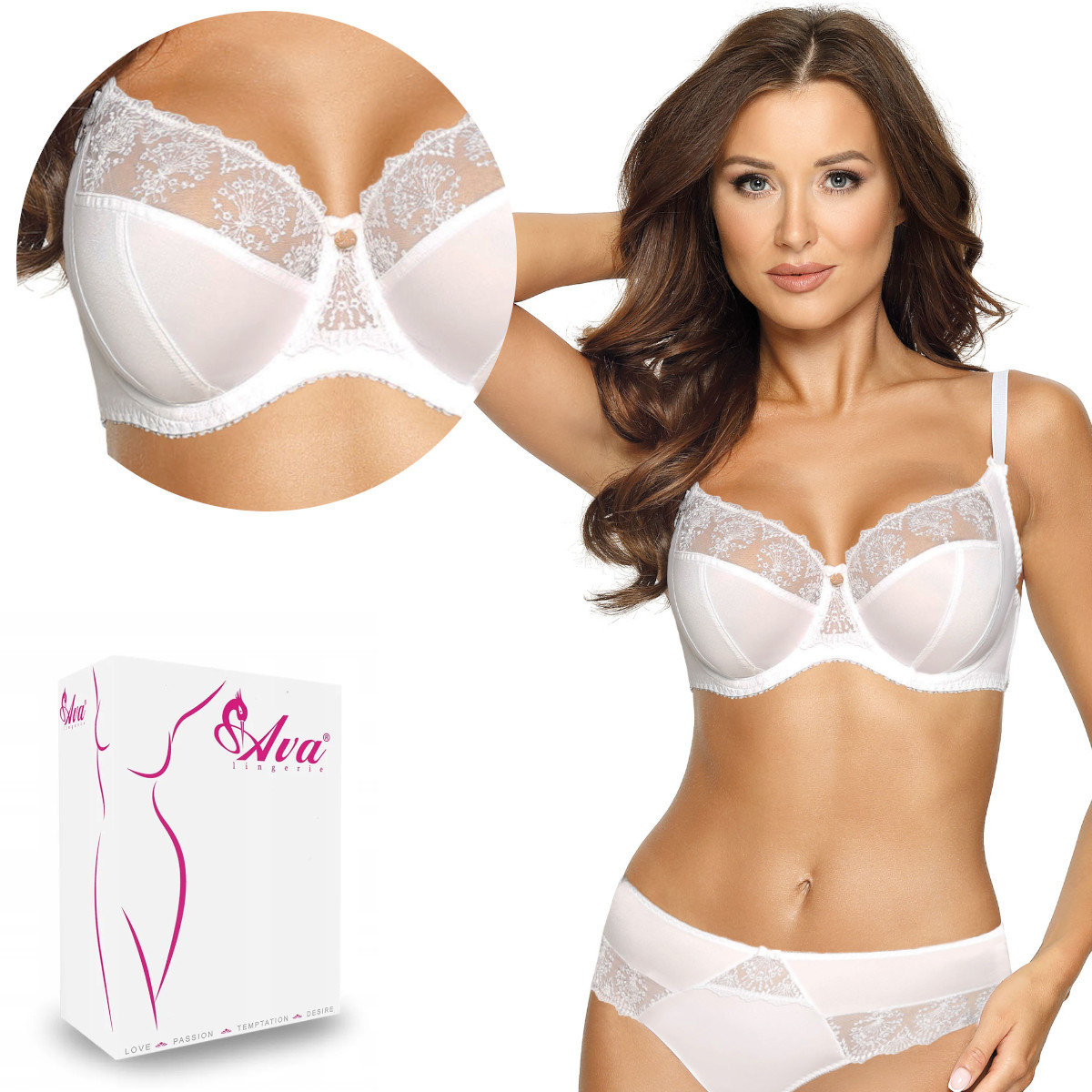 Biustonosz Soft Side Support AV 1922 miękki biały  65J