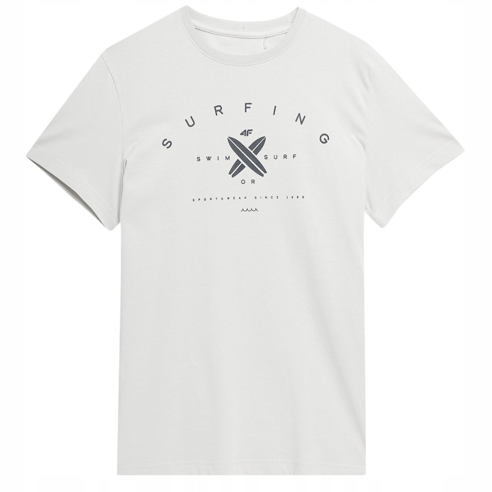 4F Koszulka Męska Ttshm366 Szary Rozmiar S