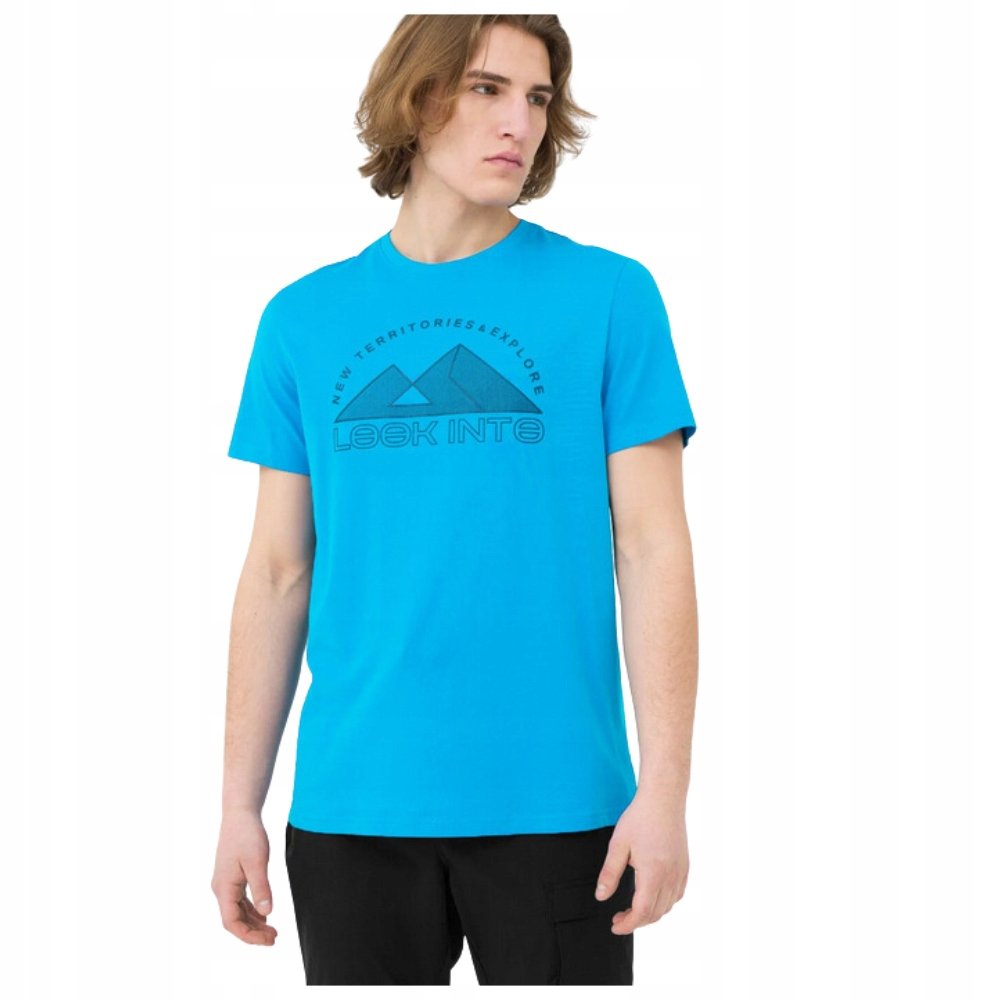 4F T-Shirt Koszulka Ttshm484 Niebieska S
