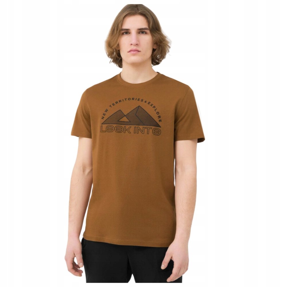 4F T-Shirt Koszulka Ttshm484 Brąz S