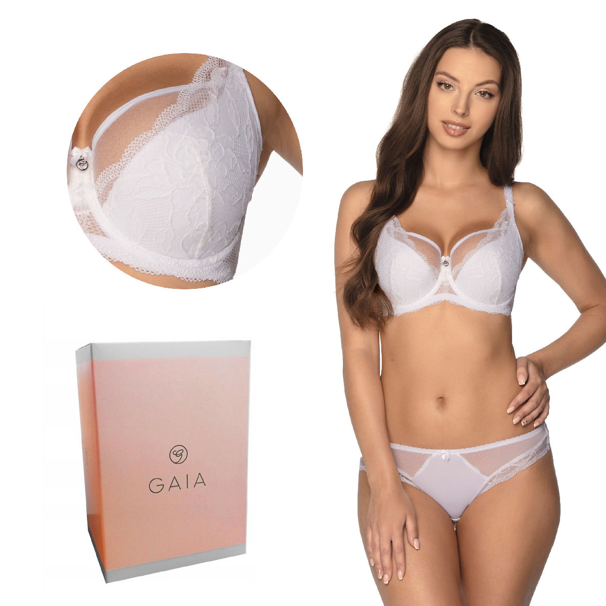 Biustonosz GAIA Semi-Soft Veronika 931 półusztywniany biały  70H