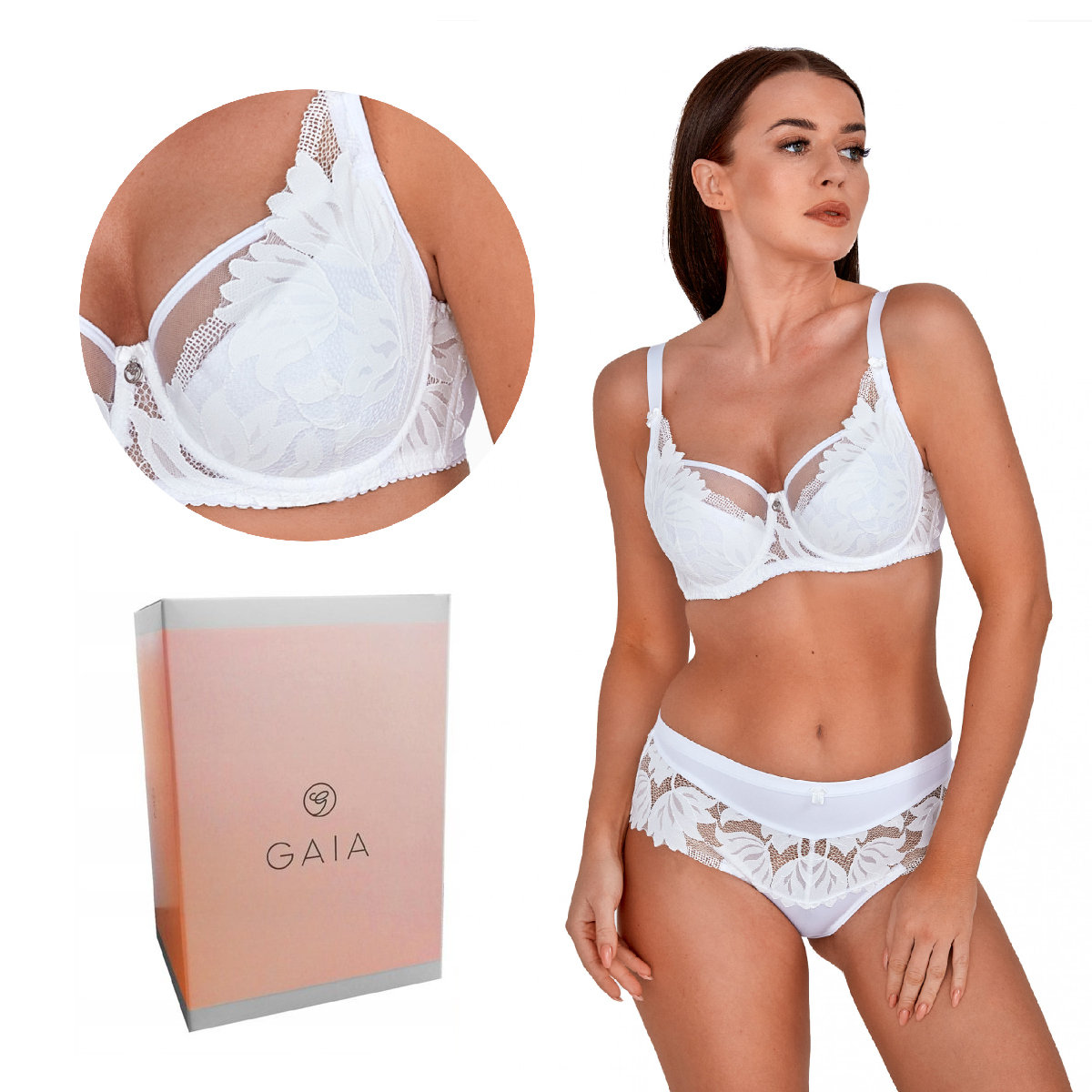 Biustonosz GAIA Semi-soft Keto 1134 półusztywniany biały  90F