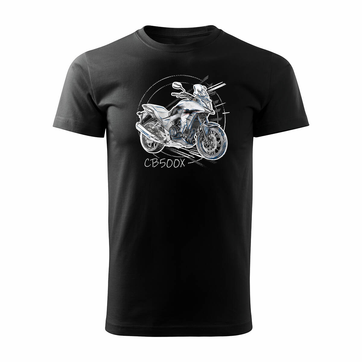 Koszulka Z Motocyklem Na Motor Honda Cb 500X 500 X Męska Czarna Regular-Xxl