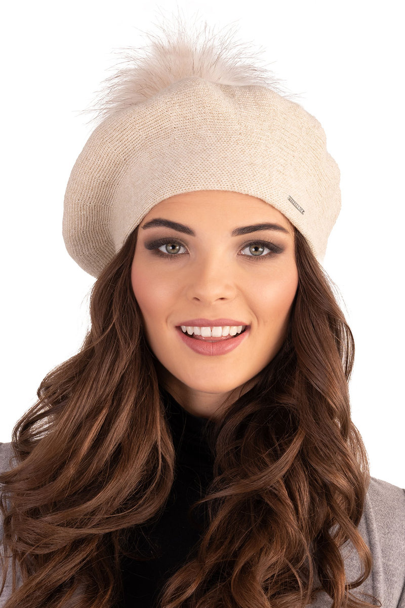 Vivisence 7035 Beżowy Uni Nakrycie Głowy Beret