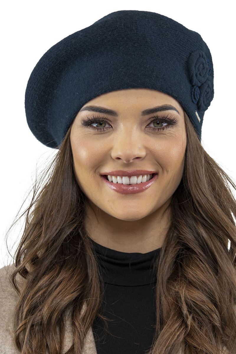 Vivisence 7037 Granatowy Uni Nakrycie Głowy Beret